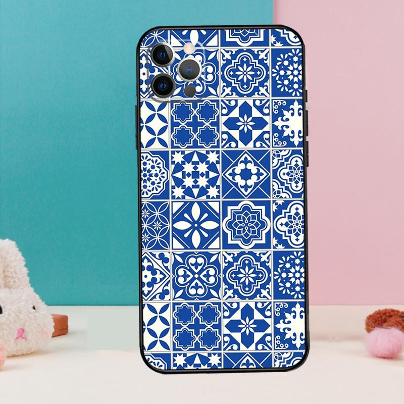 Moroccan Tile Phone Case For iPhone 16 14 13 12 11 15 Pro Max 12 13 mini XR 15 16 Plus 16e Cover Coque
