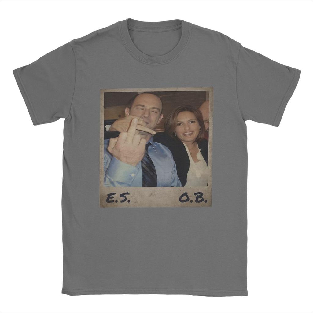 Men T-Shirt Law And Order Benson And Stabler Crazy Pure Cotton Tees Short Sleeve T Shirt Crew Neck Clothing Plus Size