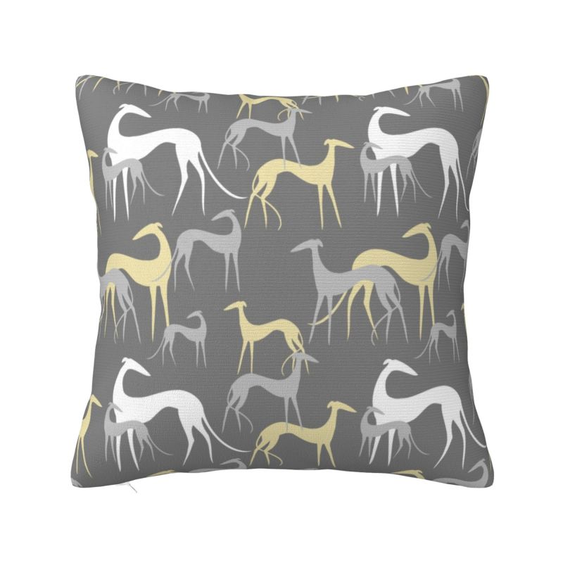 Custom Medieval Greyhound Cushion Cover Whippet Sighthound Dog Soft Luxury Pillows Decor Home