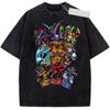 Anime Yu Gi Oh Dark Yuugi Egyptian God Unisex Women Short Sleeve Tshirts Washed Cotton Tee Retro Oversized Tshirt Harajuku T Shirt
