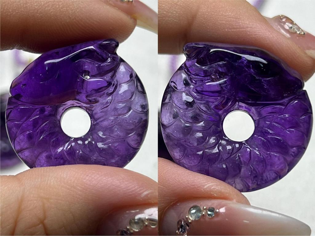 Natural Amethyst Dragon Buckle Pendant Charm for DIY Jewelry and Handmade Bracelets - Purple Crystal Dragon Pendant
