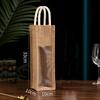 with Window and Handle Wine Carrier Tote Bags Reusable Wine Gift Box Burlap Wine Bottle Bags