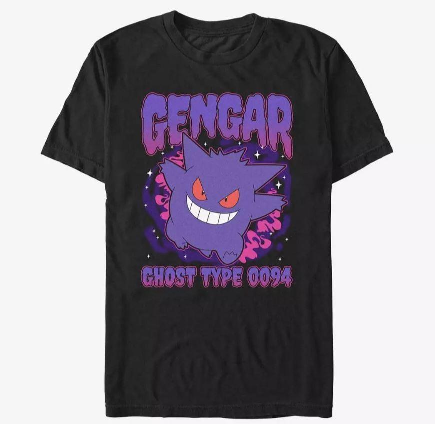 

Pokemon Gengar Ghost Type T-Shirt, Japanese Anime Graphic Tee, Pokémon Merch Tee L