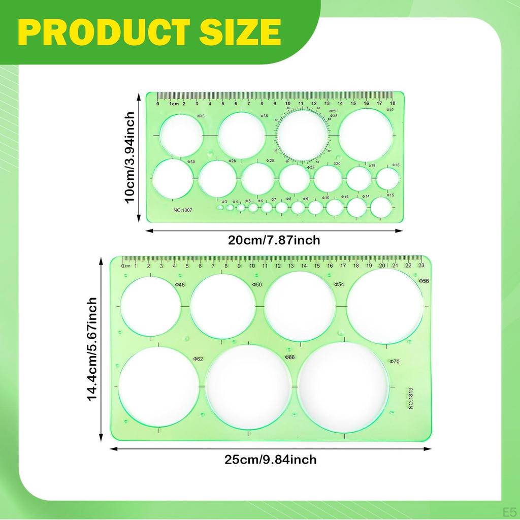 Geometric Drawings Templates Geometry Ruler Measuring Tools Template Circle Shape Stencil