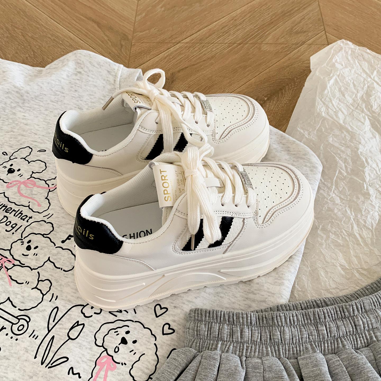 

Retro thin casual platform white shoes women s 2025 new summer skirt high-end soft-soled casual board shoes 35 чёрный