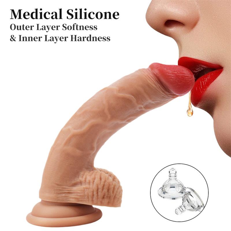 Liquid Silicone Soft Simulation Penis Wearable Pants Suction Cup for Men and Women Manual Dildo Masturbation Sex Tool