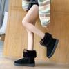 Kawaii Damskie Buty z Okrągłym Noskiem Zimowe Wysokiej Jakości Śniegowce Damskie Gorący Projektant Luksusowe Obuwie Y2k Robocze Botki z Podszewką z Polaru
