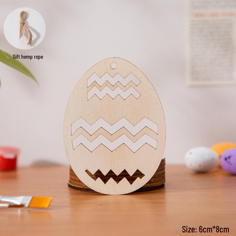 Handbemalte Ostereier-Anhänger aus Holz zur Kindergartendekoration.