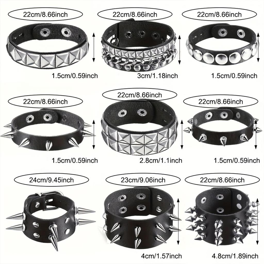 Gothic Rivets Creative Y2K Bracelet for Daily Party Music Festival Wear Couple Bracelet Festival Accessories