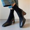 New Vintage Street Style Women Ankle Boots Fashion Square Toe Short Booties Autumn Winter Ladies Shoes Botas Mujer