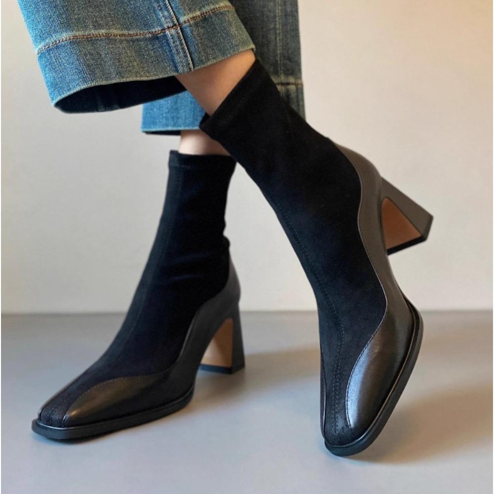New Vintage Street Style Women Ankle Boots Fashion Square Toe Short Booties Autumn Winter Ladies Shoes Botas Mujer