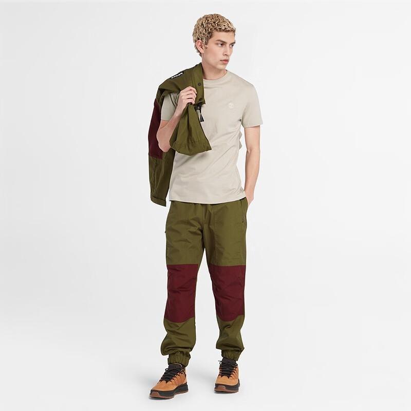 Timberland Color Block Outdoor Water-Resistant Cuffed Casual Pants Men bottoms Dark-Olive-Green A6JQ1-302