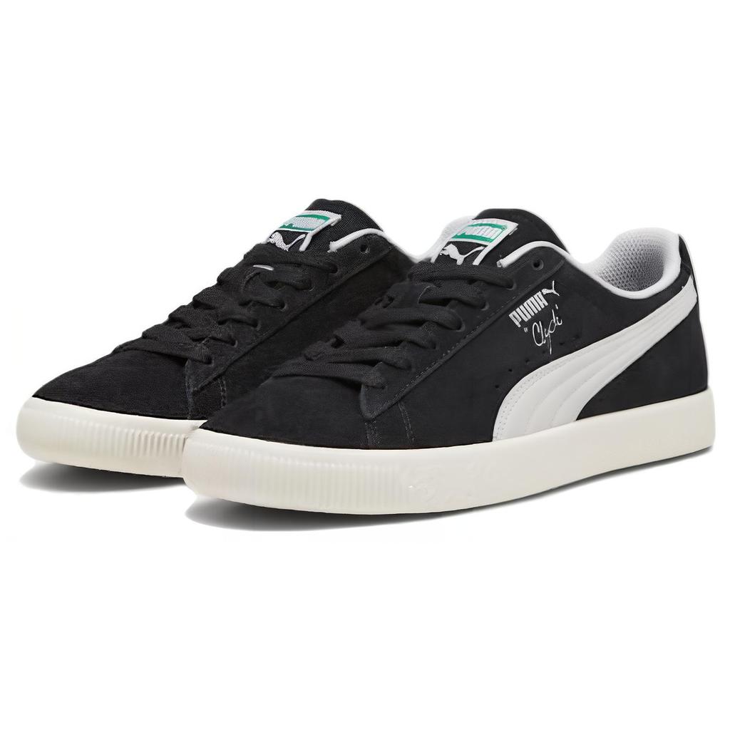 New PUMA Clyde Hairy Suede PUMA Black Frosted Ivory 393115-02