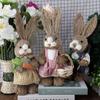 Easter Bunny Decoration Simulation Rabbit Figurine Ornament for Office Kitchen Farmhouse Spring Home Decor Carrot