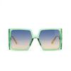 Glasses 2244 Square Large Frame Metal Glasses Legs Jelly-Colored Sunglasses Women, Sunglasses Men