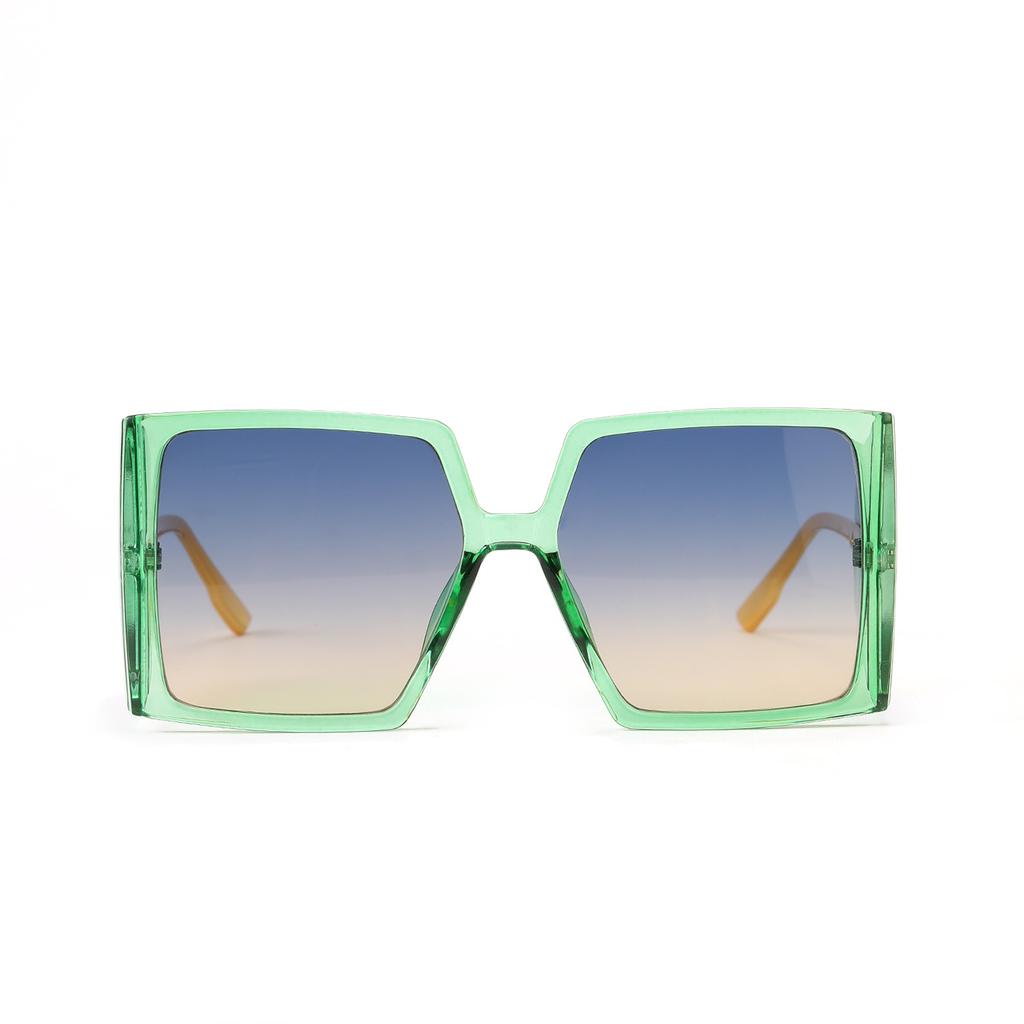 Glasses 2244 Square Large Frame Metal Glasses Legs Jelly-Colored Sunglasses Women, Sunglasses Men