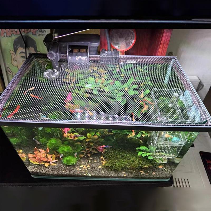 Rete Magnetica Anti-Salto per Acquario Fai da Te Facile Installazione Tagliabile Coperchio per Acquario di Dimensioni Personalizzate