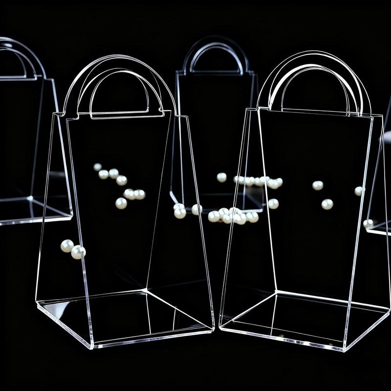 40 Pcs Transparent Wedding Hand Gift Box Wedding Luxury Acrylic Present Box Valentine's Day Gift Boxes Chocolate Flower Basket