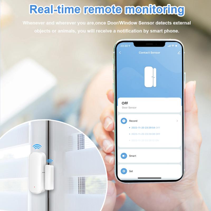 Smart Door Window Sensor Tuya ZigBee Smart Home Wireless Door Open Close Detectors APP Remote Alarm Work With Alexa Google Home