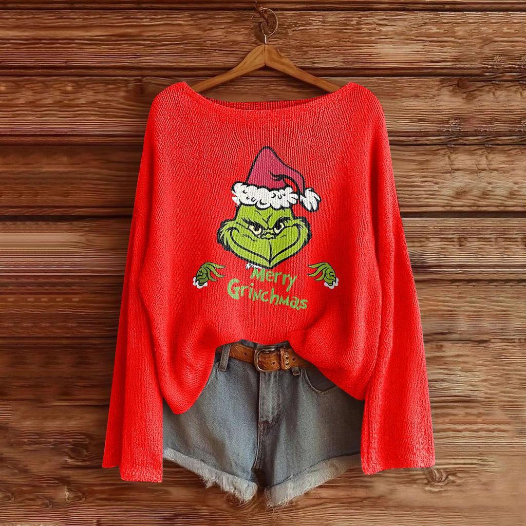 Women's Fashion Long Sleeve Christmas Snowman Snowflake Print Jacket Cardigan