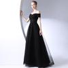 Black evening dress women's 1011 new banquet host queen slim aura long temperament dinner dress