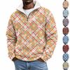 Herren Kapuzenpullover mit Stehkragen, Flanell, Weihnachtsprint, für Feiertags-Freizeitkleidung