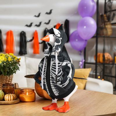 Yousheng Halloweenské Stolní Husí Oblečky 7palcová Mini Husí Oblečení s Kapucí Lebky Kreativní Dárek pro Milovníky Hus Stolní Husí Dekorace
