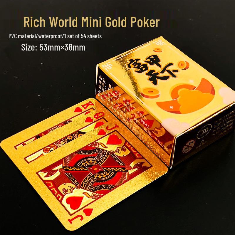 High-Grade Gold Foil Durable PVC Waterproof Poker Cards for Party Games