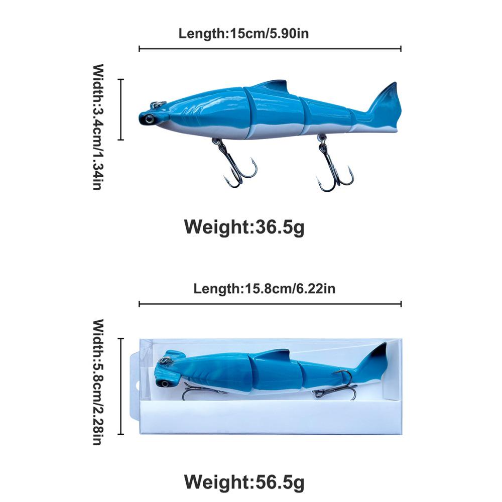 36g Sinking Multi-Jointed Hammerhead Shark Fish Lure - Artificial Hard Bait for Fishing