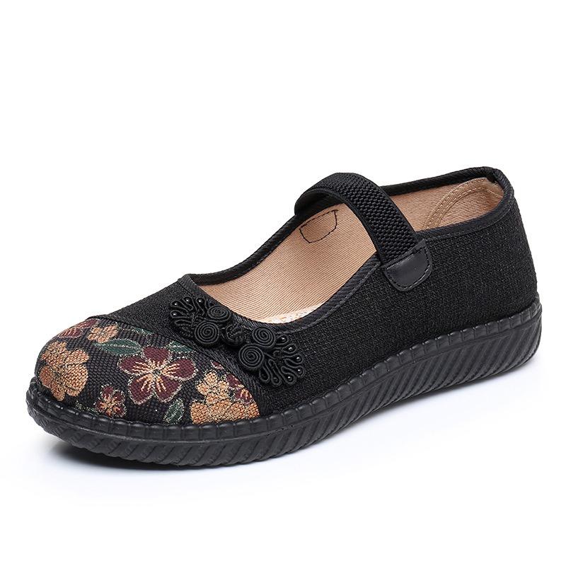 ****** and Autumn New Old ******* Cloth Shoes Women's Fashion Breathable Elderly Shoes S**t Sole Non-slip Middle and Old Embroidered Shoes