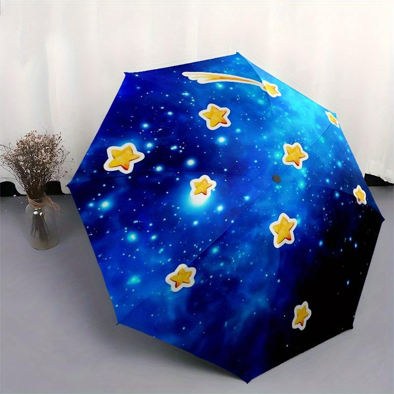 1pc Shooting star Cosmic Themed High-quality Umbrella,Automatic Opening and Closing Umbrella,Multi-functional Umbrella G0811127