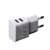 EU Dual-Port 5V 1A USB Mobile Charger, European Round Head, 5W