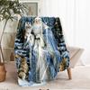 Christmas Santa Claus Theme Printed Blanket - Perfect for Couch, Bed, Travel & Outdoor Use | Machine Washable, Cozy & Durable.