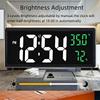 Large Digital Wall Clock Temperature and Humidity Display Night Mode Table Clock 3 Display Modes 12/24H Electronic LED Clock