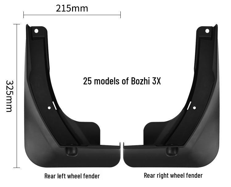 Toyota BZ3X Mud Flaps Leather Exterior Trim Accessory