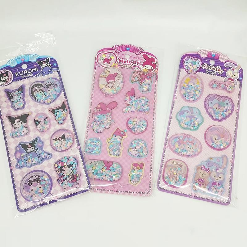 1 Sheet Diy Notebook Album Diary Handbook Decoration Cute Anime Kawaii Sanrio 3D Shake Sticker For School Student Stationery