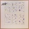 Floral Plant Decals 6 Sheets/Set Natural Flower Scrapbook Stickers, Waterproof PVC Plants Decals, Hand-painted Stickers Transparent Decorative for DIY