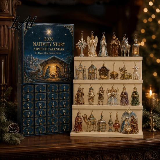 Christmas Eve Countdown Calendar Nativity Advent 2026 24 Day with Ritual Gift for Everyone Pcs 2D Acrylic Religious Figures Holiday Gifts Christians
