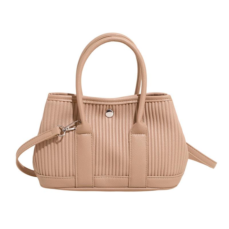 

Популярная оптовая плиссированная портативная сумка-ведро женская корейская повседневная однотонная универсальная сумка-мессенджер для ежедневных поездок хаки