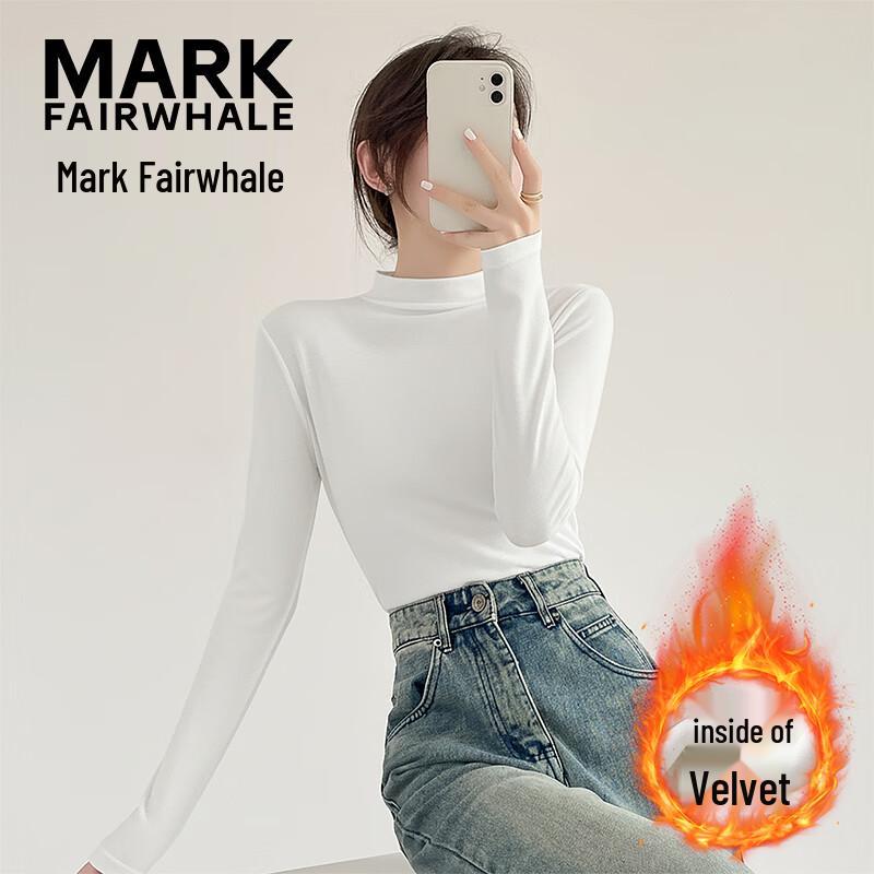 Mark Fairwhale Women's Ribbed Semi-High Collar Long Sleeve T-Shirt