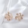 New Trend Women Leaf Drop Earrings Fashion  Rose Gold Color Creative Metal Jewelry Unique Romantic Wedding Earrings