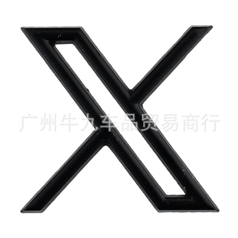 Suitable for Tesla modification X logo body labeling car personalized metal decoration X upgraded version trunk sticker