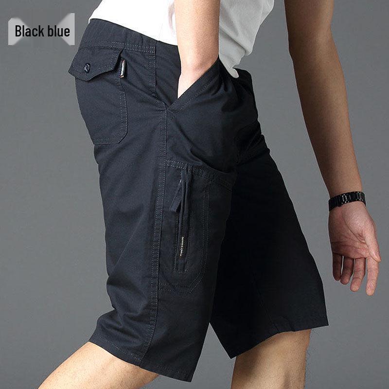 Men's Loose Cotton Cargo Shorts - Casual Mid-Length Five-Point Summer Wear