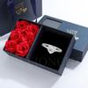 NEW 925 Silver Romantic Heart Bow Ring Delicate Shining Inlaid Design, Sweet Luxury Engagement Ring for Women Jewelry