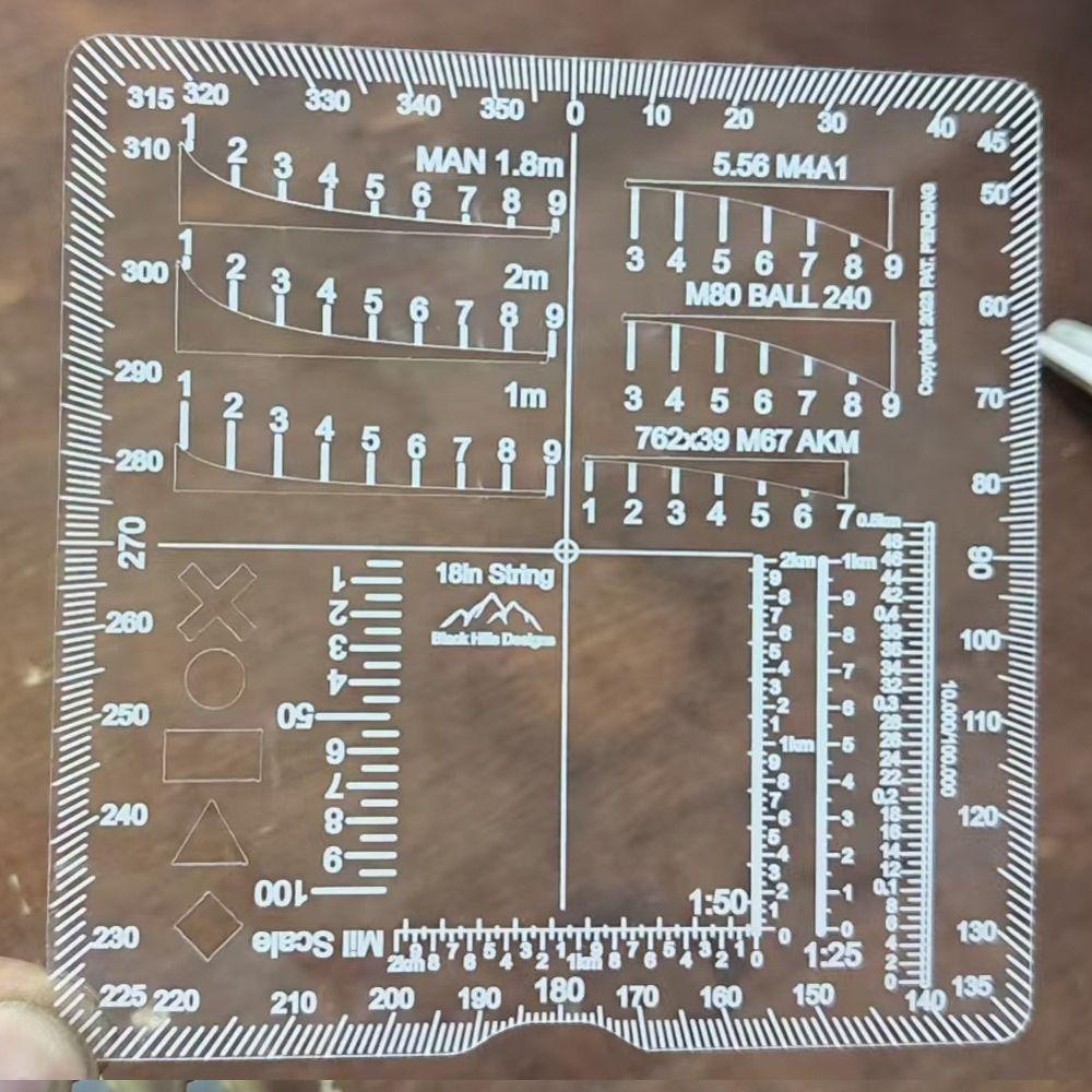 Hunting Ruler Range Finder Card Square Auxiliary Rangefinder for Outdoor Hunting Supplies