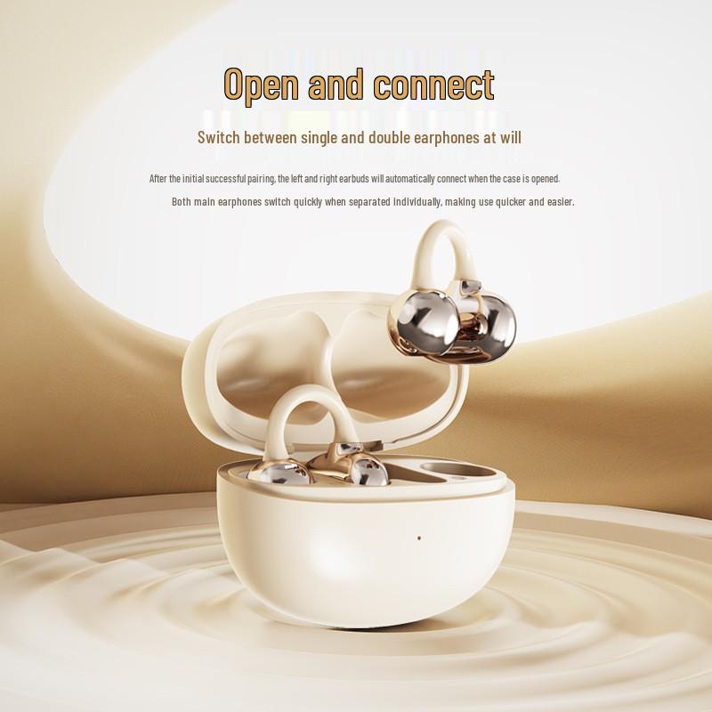 Crystal Buckle Bluetooth Earbuds S6: Clip-on Wireless Earbuds with Long Battery Life for Huawei