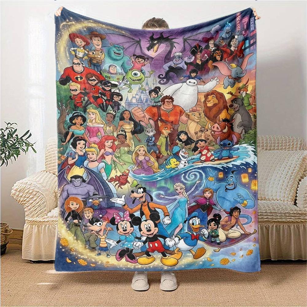 Cat Family Portrait Flannel blanket, soft and warm, suitable for beds and sofas, all seasons, portable travel blanket. 073095