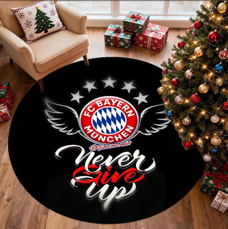 FC Bayern Muster Runder Teppich, Innen-/Außenmatte, für Picknick, Spielzimmer, Schlafzimmer, Büro, Wohnzimmer, Heimdeko Teppich, Geburtstagsgeschenk