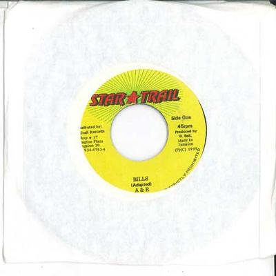 7inch Record A & R - Bills NONE STAR TRAIL 1999 Jamaica Reggae, Ska & Dub Used