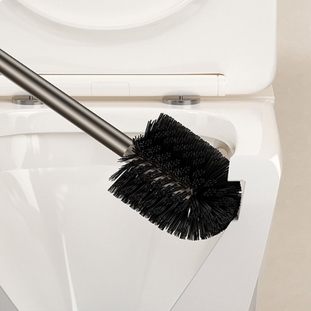 with Container Toilet Brush Storage Rack Aluminum Wall Mounted Toilet Brush Home Cleaning